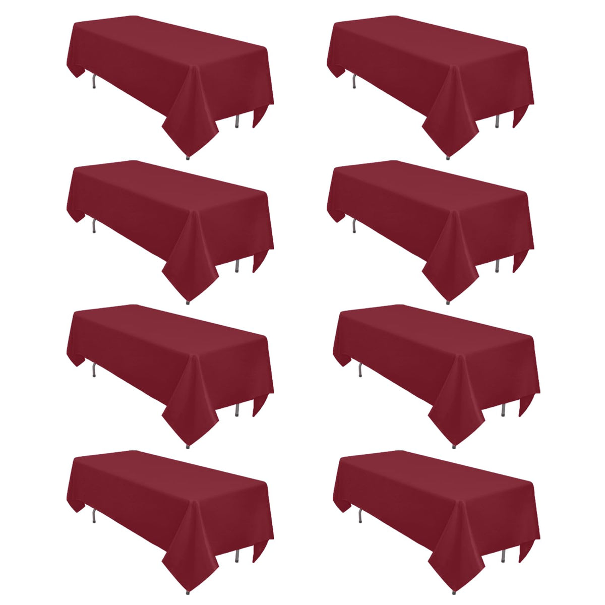 12 Pack Black Tablecloths Rectangle 60 x 102 Inch for 6 Foot Tables