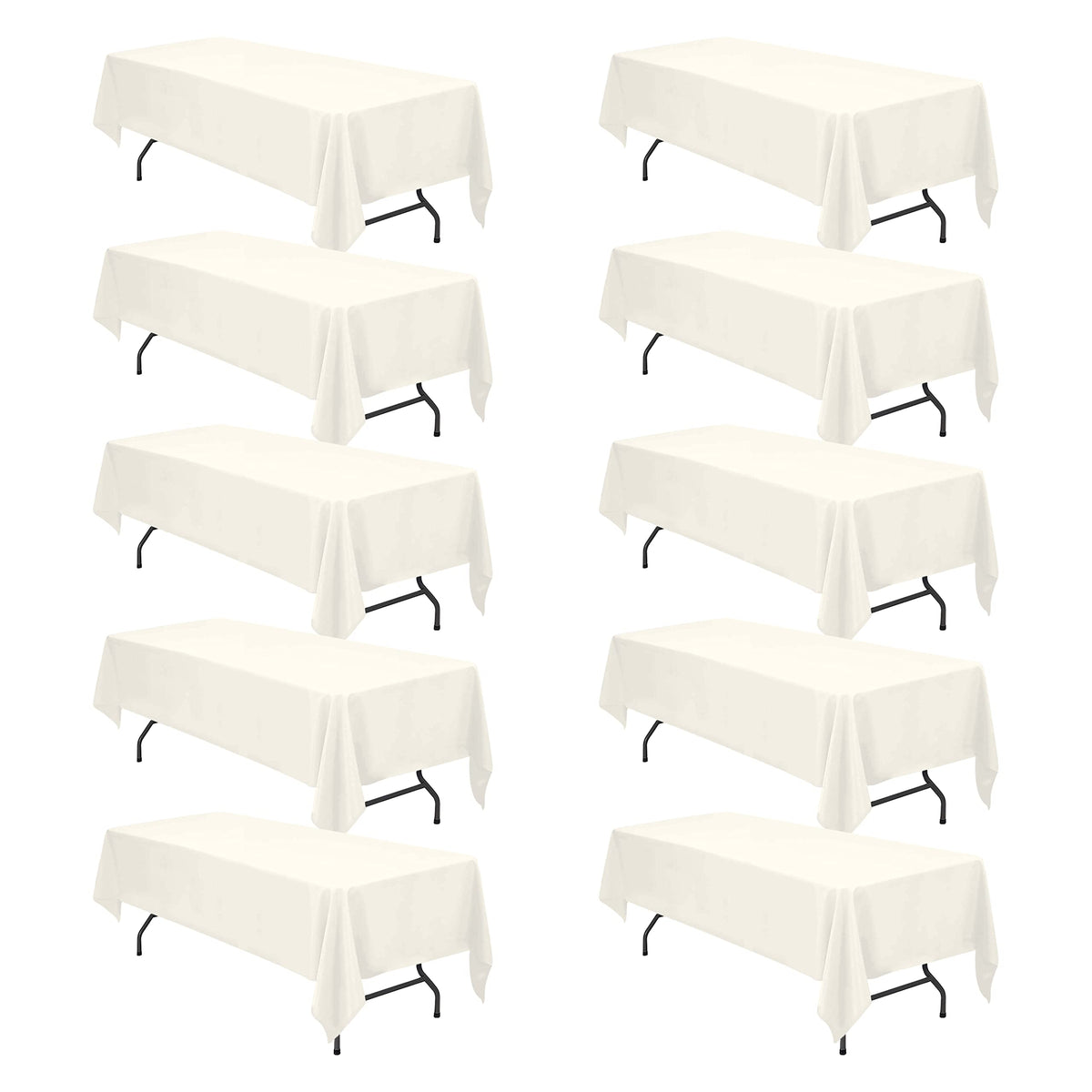 BRILLMAX 6 Pack White Tablecloths 60x126 Inch for 8ft Rectangle Tables
