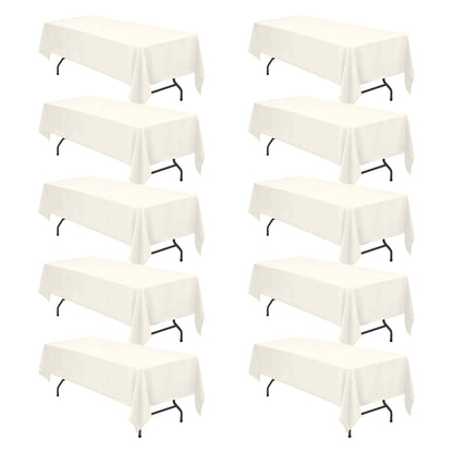 BRILLMAX 6 Pack White Tablecloths 60x126 Inch for 8ft Rectangle Tables