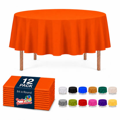 Party Dimensions White Disposable Plastic Tablecloth for Rectangle Tables (12 Pack) Table Cloths for Parties, Events & Weddings, Indoors Outdoors, 54 x 108 inches, Plastic Table Cover