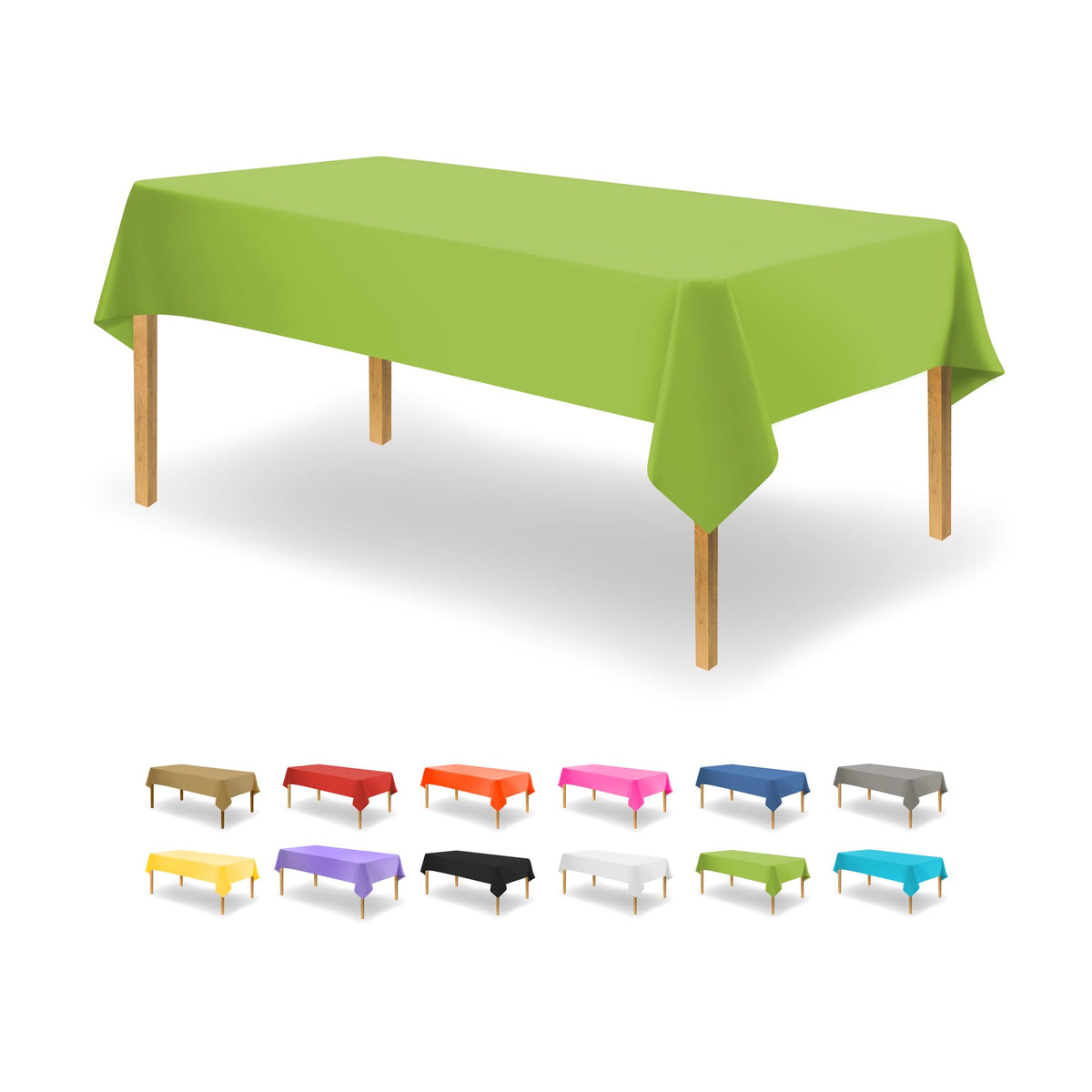 Party Dimensions White Disposable Plastic Tablecloth for Rectangle Tables (12 Pack) Table Cloths for Parties, Events & Weddings, Indoors Outdoors, 54 x 108 inches, Plastic Table Cover