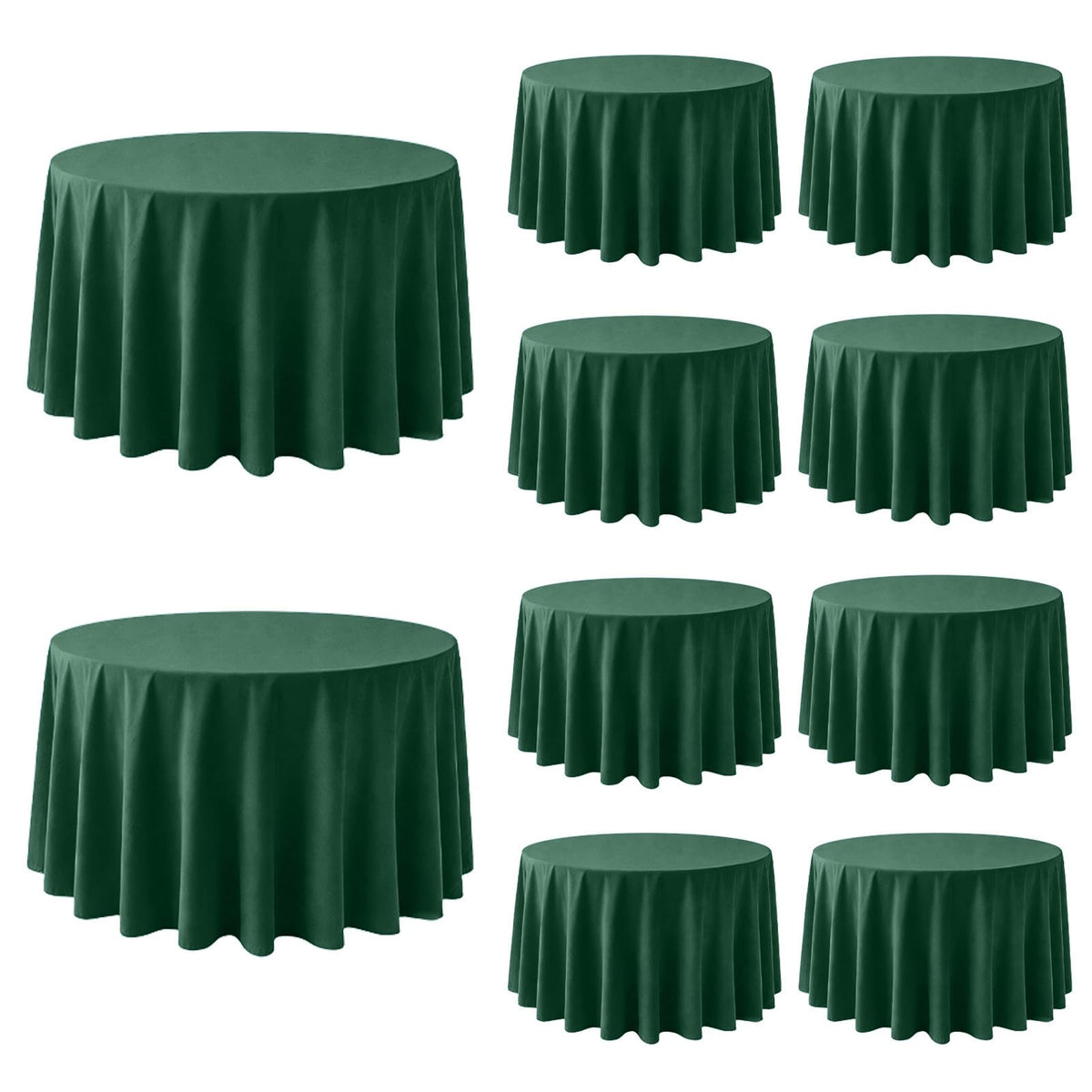 10 Pack Black Tablecloths 60 x 102 Inch for 6 Foot Rectangle Tables