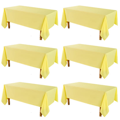 VidaFete Classic Series 10 Pack 90 * 132inch White Rectangle Tablecloth