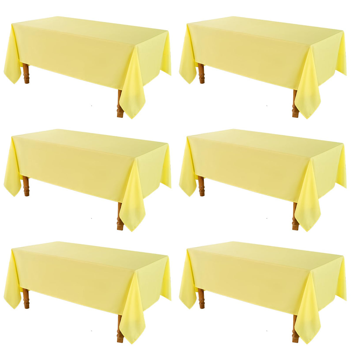 VidaFete Classic Series 10 Pack 90 * 132inch Black Rectangle Tablecloth