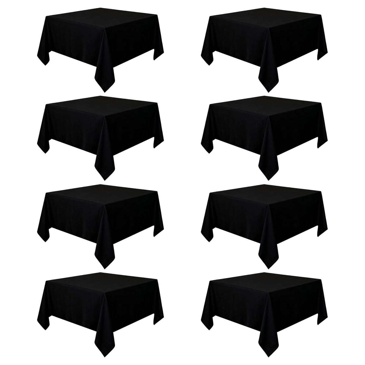12 Pack Black Tablecloths Rectangle 60 x 102 Inch for 6 Foot Tables