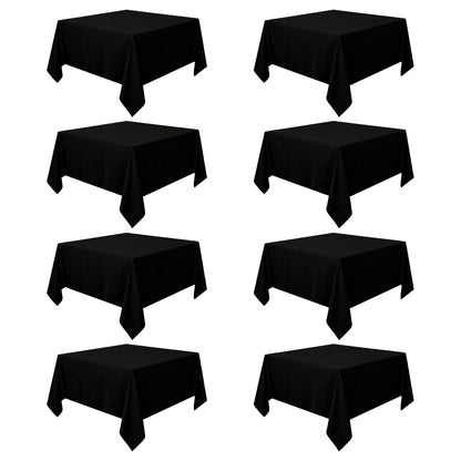 12 Pack Black Tablecloths Rectangle 60 x 102 Inch for 6 Foot Tables