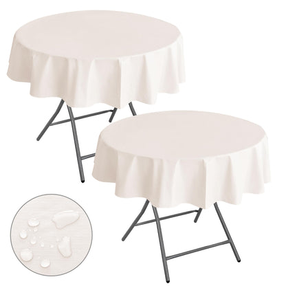 Waterproof Vinyl White Tablecloth With Flannel Backing 2 Pcs 60x120 In