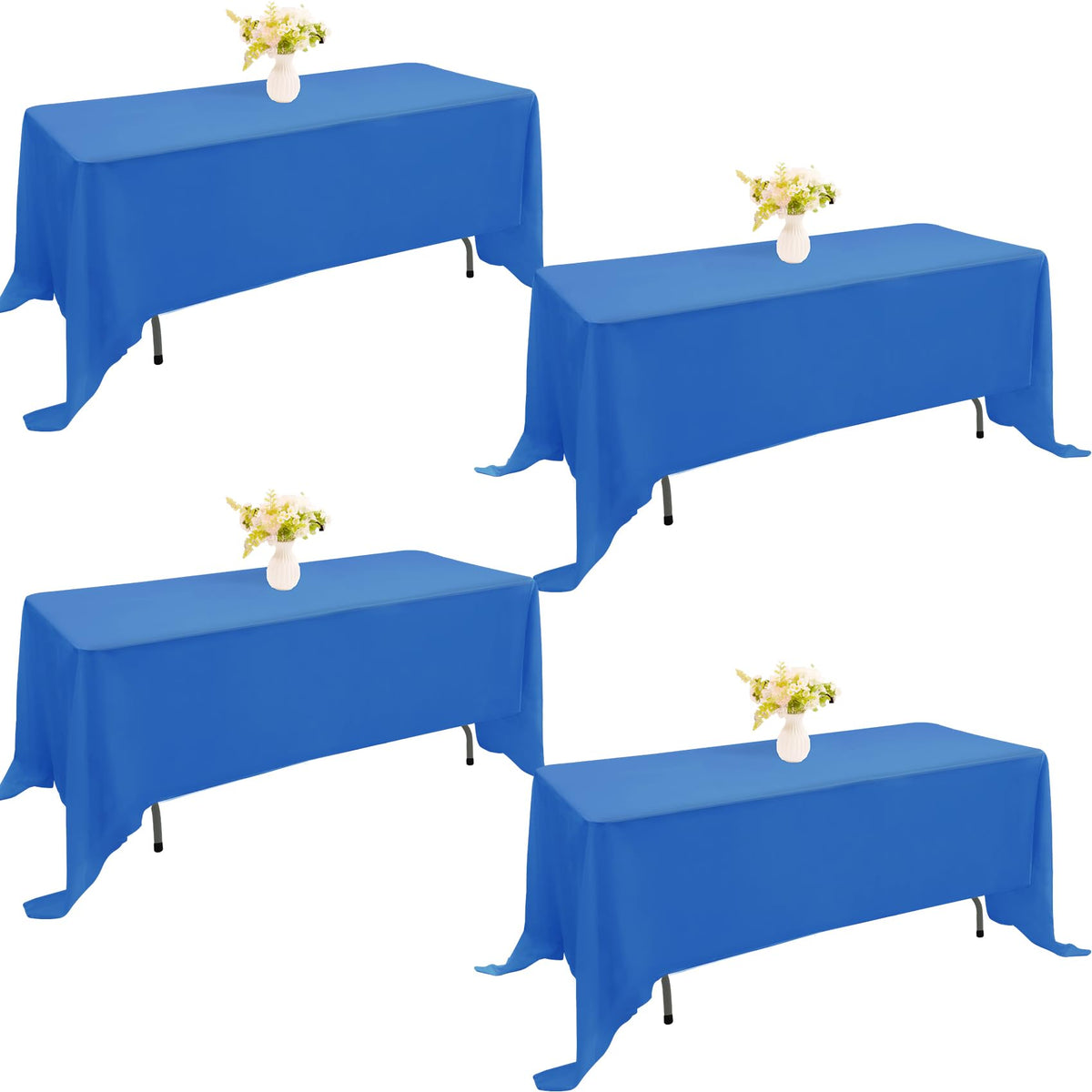 4 Pack Rectangle Tablecloth 60x102 Inch Black Washable Polyester Table Cover for Wedding Dining Table Buffet Parties Banquet Decoration（Black）
