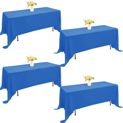 4 Pack Rectangle Tablecloth 60x102 Inch Black Washable Polyester Table Cover for Wedding Dining Table Buffet Parties Banquet Decoration（Black）