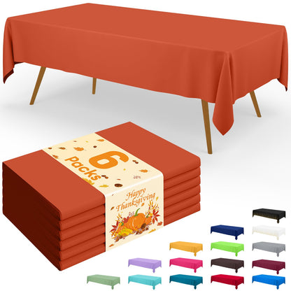 Smiry Plastic Disposable Waterproof Table Cloth - 54 x 108 Inch, 6 Packs