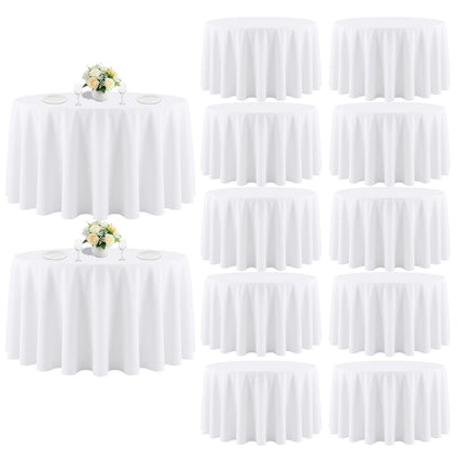 White Rectangle Table Cloth 60 x 102 Inch, 8 Pack