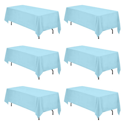 BRILLMAX 6 Pack White Tablecloths 60x126 Inch for 8ft Rectangle Tables