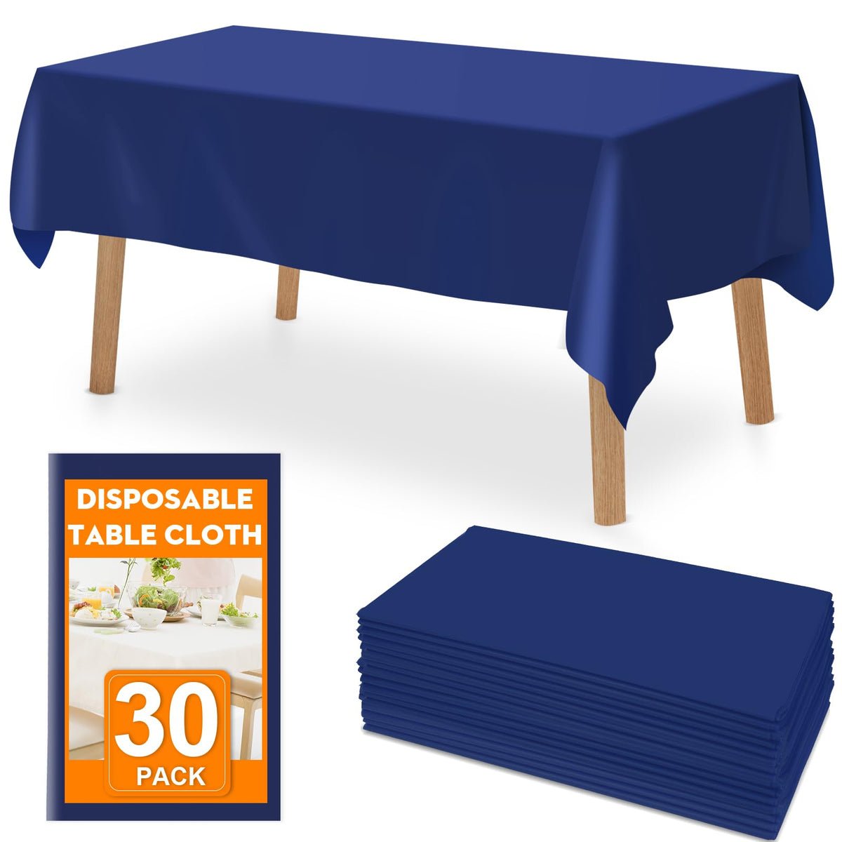 RowinsyDD 30 Pack Black Plastic Tablecloth, Plastic Table Cloths Disposable