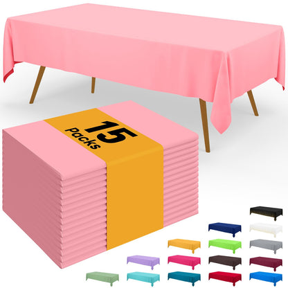 Smiry Plastic Disposable Waterproof Table Cloth - 54 x 108 Inch, 6 Packs