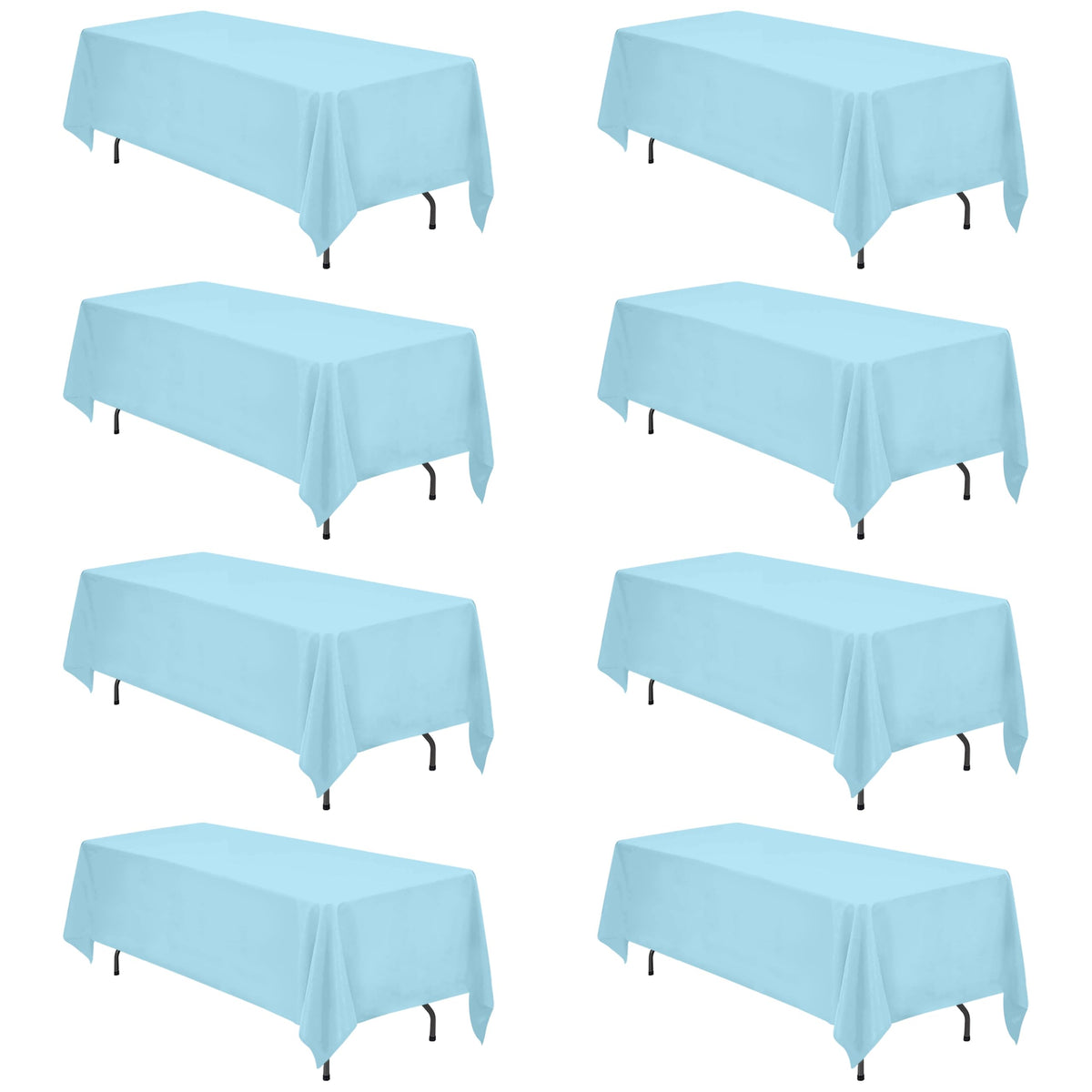 BRILLMAX 6 Pack White Tablecloths 60x126 Inch for 8ft Rectangle Tables