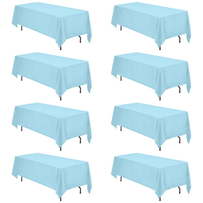 BRILLMAX 6 Pack White Tablecloths 60x126 Inch for 8ft Rectangle Tables