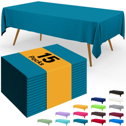 Smiry Plastic Disposable Waterproof Table Cloth - 54 x 108 Inch, 6 Packs