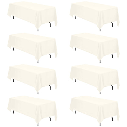BRILLMAX 6 Pack White Tablecloths 60x126 Inch for 8ft Rectangle Tables