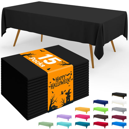 Smiry Plastic Disposable Waterproof Table Cloth - 54 x 108 Inch, 6 Packs