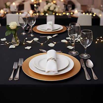 Surmente 90x156 Inch Black Tablecloth for 8 Foot Rectangle Tables