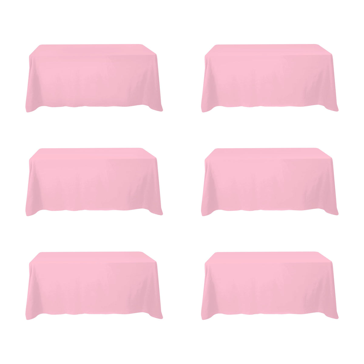 BRILLMAX 6 Pack White Tablecloths 60x126 Inch for 8ft Rectangle Tables