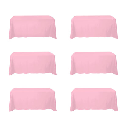 BRILLMAX 6 Pack White Tablecloths 60x126 Inch for 8ft Rectangle Tables