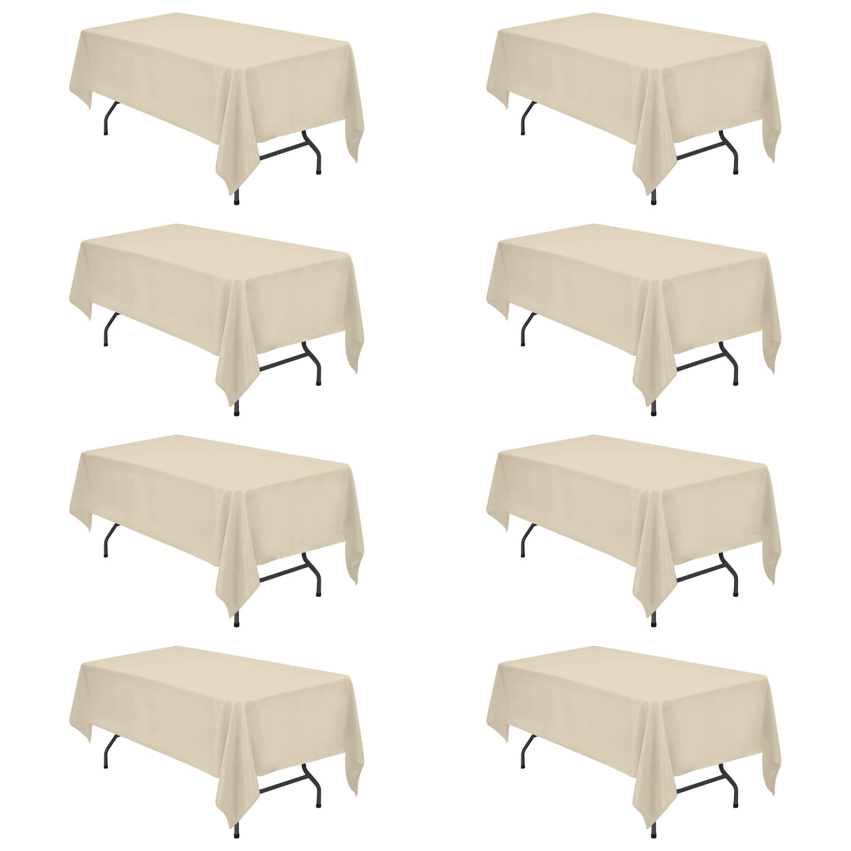 BRILLMAX 6 Pack White Tablecloths 60x126 Inch for 8ft Rectangle Tables