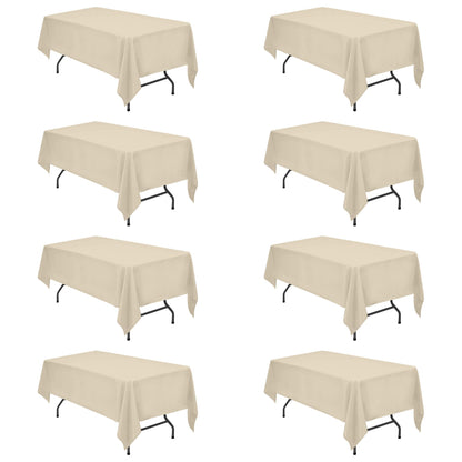 BRILLMAX 6 Pack White Tablecloths 60x126 Inch for 8ft Rectangle Tables