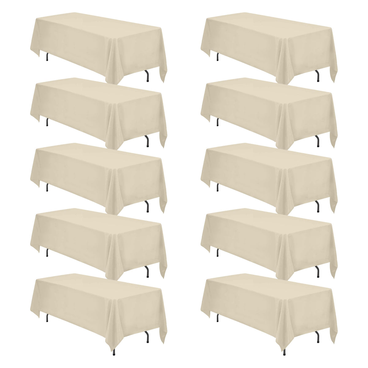 BRILLMAX 6 Pack White Tablecloths 60x126 Inch for 8ft Rectangle Tables