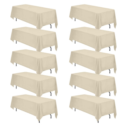 BRILLMAX 6 Pack White Tablecloths 60x126 Inch for 8ft Rectangle Tables