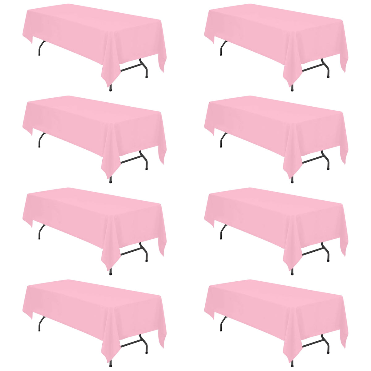 BRILLMAX 6 Pack White Tablecloths 60x126 Inch for 8ft Rectangle Tables