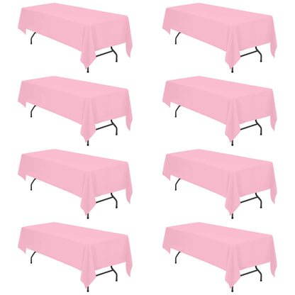 BRILLMAX 6 Pack White Tablecloths 60x126 Inch for 8ft Rectangle Tables