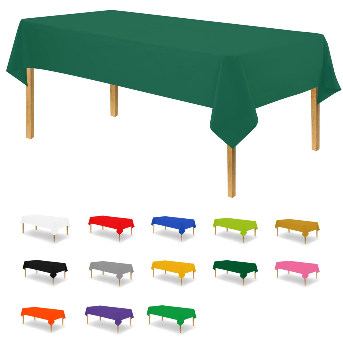 Party Dimensions White Disposable Plastic Tablecloth for Rectangle Tables (12 Pack) Table Cloths for Parties, Events & Weddings, Indoors Outdoors, 54 x 108 inches, Plastic Table Cover
