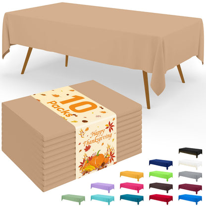 Smiry Plastic Disposable Waterproof Table Cloth - 54 x 108 Inch, 6 Packs
