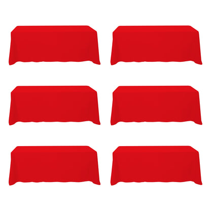 BRILLMAX 6 Pack White Tablecloths 60x126 Inch for 8ft Rectangle Tables