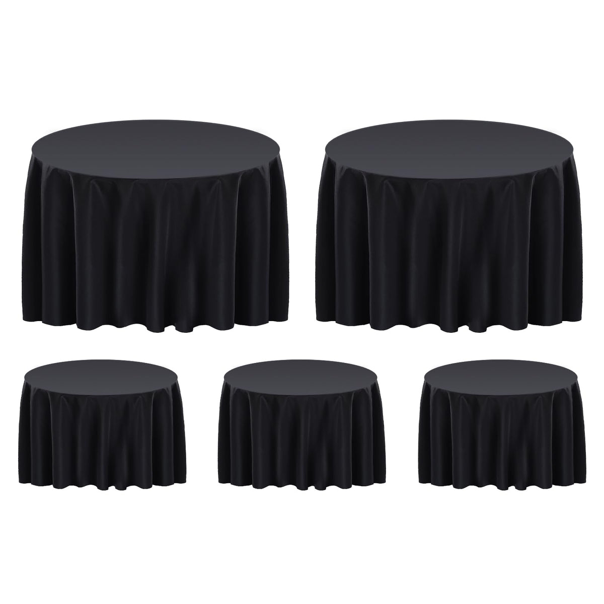 Surmente 90x156 Inch Black Tablecloth for 8 Foot Rectangle Tables