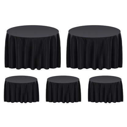 Surmente 90x156 Inch Black Tablecloth for 8 Foot Rectangle Tables