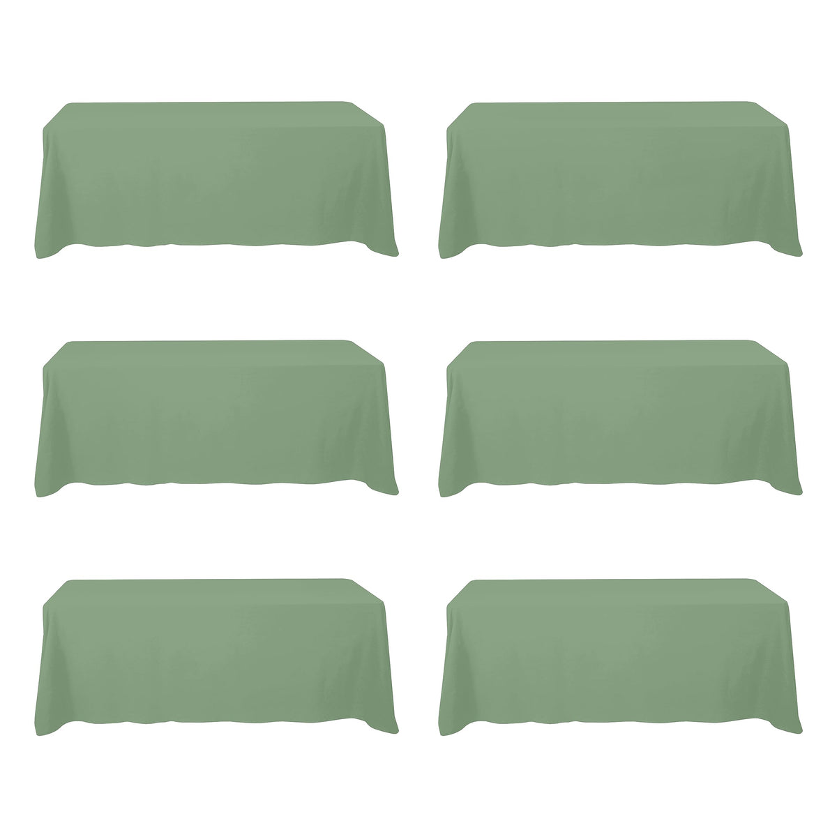 BRILLMAX 6 Pack White Tablecloths 60x126 Inch for 8ft Rectangle Tables