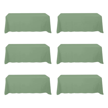 BRILLMAX 6 Pack White Tablecloths 60x126 Inch for 8ft Rectangle Tables