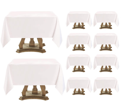 6 Pack Ivory Rectangle Tablecloths 60x120 Inch for 8ft Tables