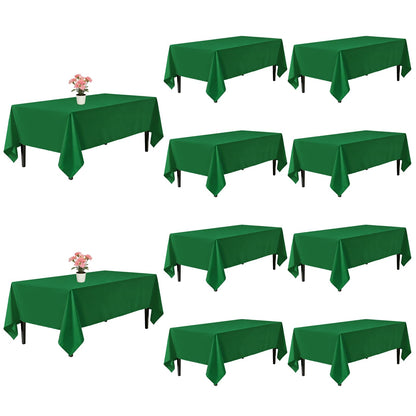10 Pack Black Tablecloths 60 x 102 Inch for 6 Foot Rectangle Tables