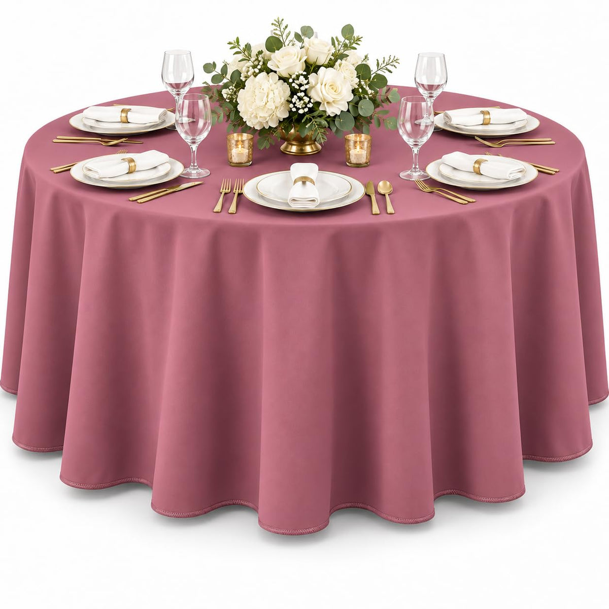 AK TRADING CO. 60 x 102-Inch Rectangular Polyester Tablecloth - Made in USA - Wrinkle-Resistant, Flame Retardant, Durable Party Table Cover, Banquet Tablecloth, Wedding Table Cover - Orange