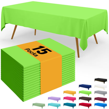 Smiry Plastic Disposable Waterproof Table Cloth - 54 x 108 Inch, 6 Packs