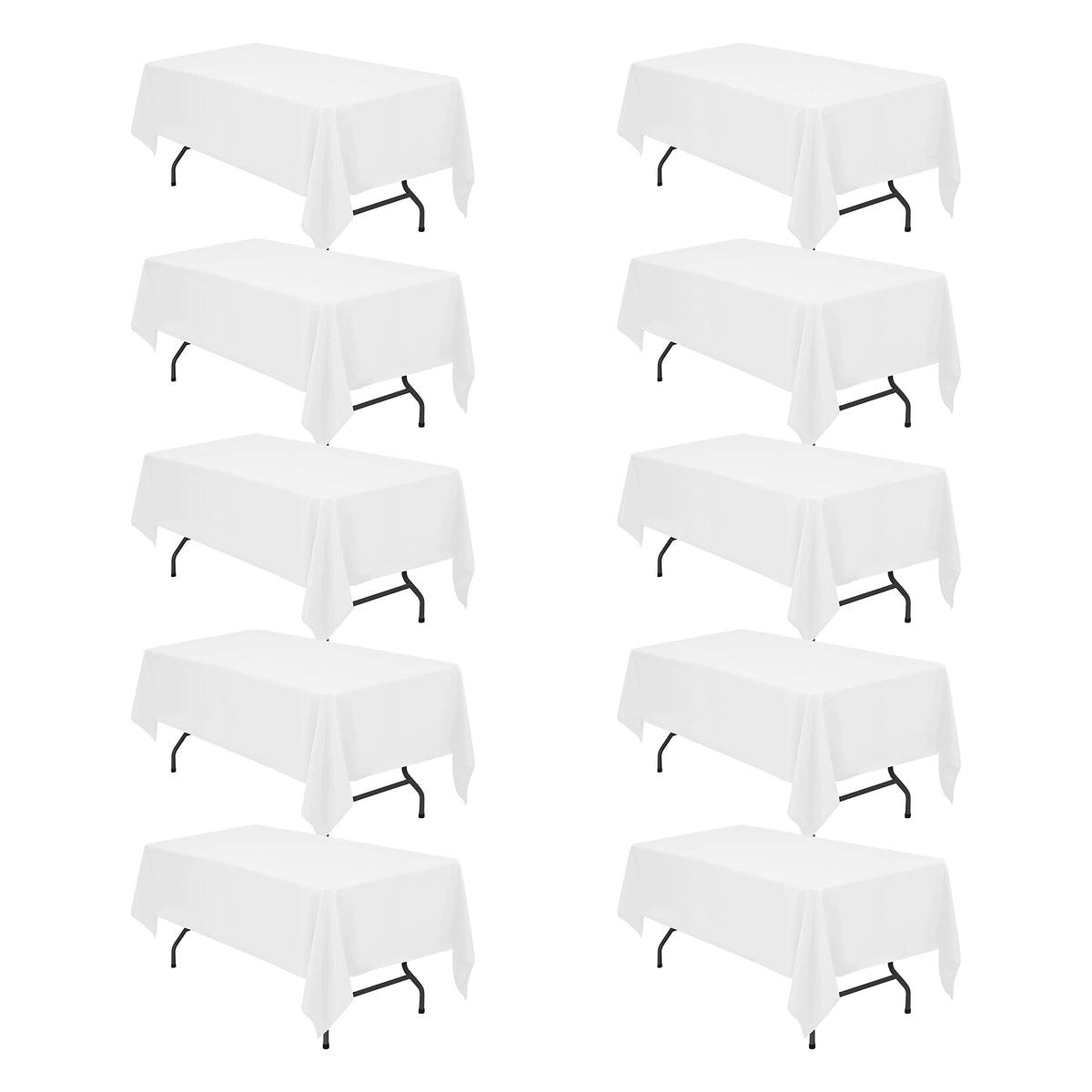 BRILLMAX 6 Pack White Tablecloths 60x126 Inch for 8ft Rectangle Tables