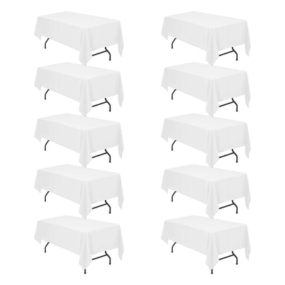 BRILLMAX 6 Pack White Tablecloths 60x126 Inch for 8ft Rectangle Tables