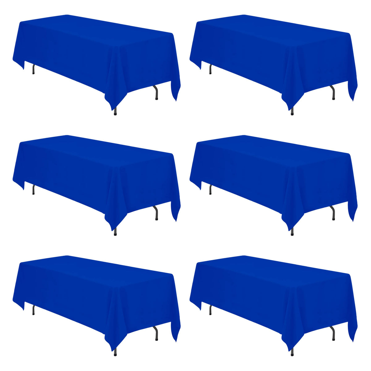 BRILLMAX 6 Pack White Tablecloths 60x126 Inch for 8ft Rectangle Tables