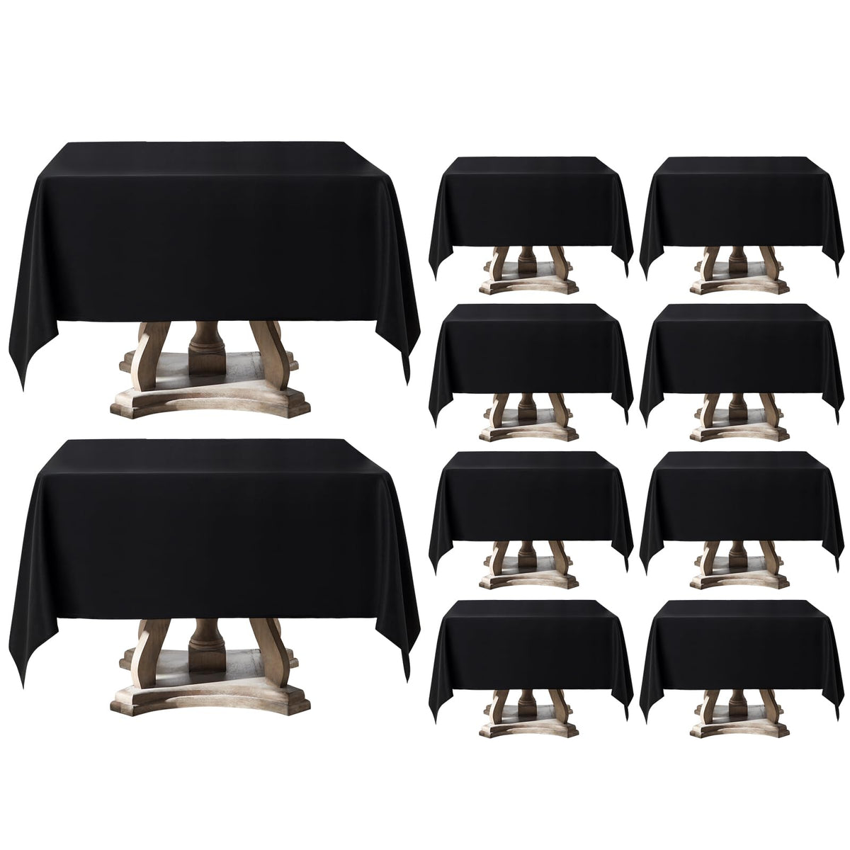 6 Pack Ivory Rectangle Tablecloths 60x120 Inch for 8ft Tables
