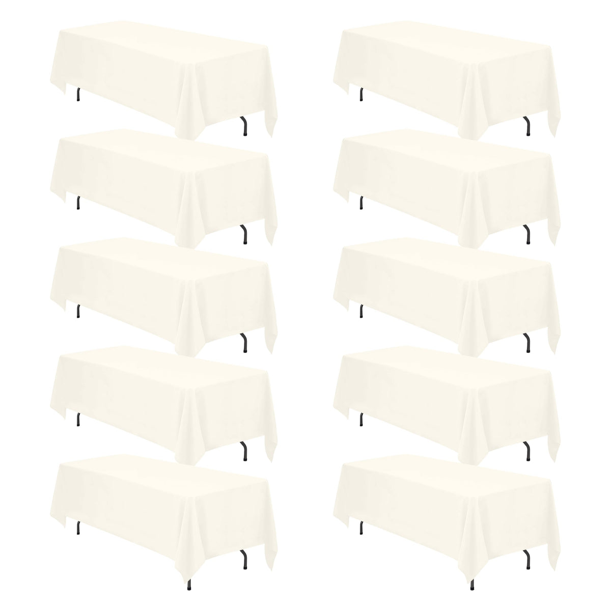 BRILLMAX 6 Pack White Tablecloths 60x126 Inch for 8ft Rectangle Tables