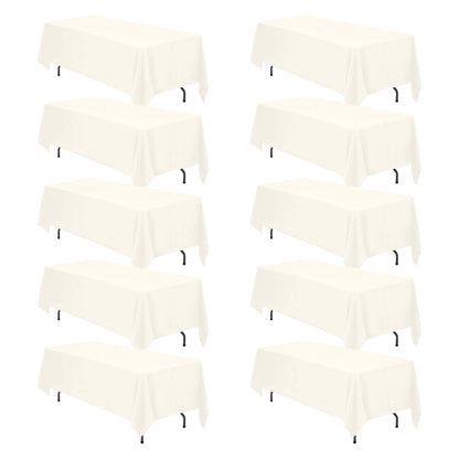 BRILLMAX 6 Pack White Tablecloths 60x126 Inch for 8ft Rectangle Tables