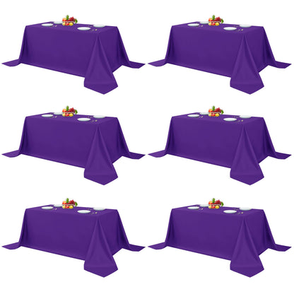 Fitable 6 Pack White Table Cloths 70x120 Inch for 6-8 Ft Rectangle Tables